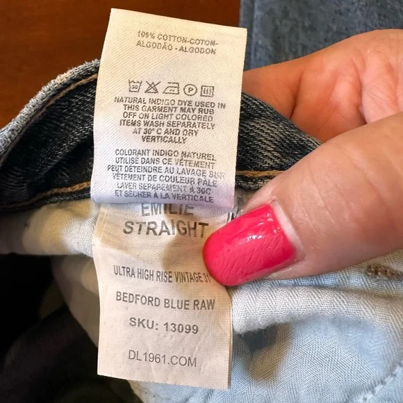 DL1961 NWT SZ 30 Emilee straight DL Vintage ultra‎ high rise Bedford blue jeans - Picture 11 of 16